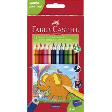 FABER-CASTELL 3岁+儿童三角杆彩铅12色套装 (送卷笔刀)